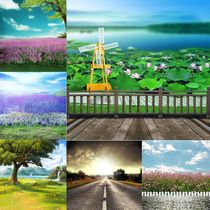 Net Red Anchor landscape background cloth photography background cloth ins fast hand childrens photo shooting background cloth background cloth K