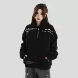 INSstudios Утепленная толстовка с капюшоном с молнией, в американском стиле, с вышивкой, с печатью вашего логотипа, на молнии, оверсайз