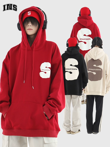 INSstudios Ретро замшевая трехмерная утепленная толстовка для влюбленных, толстовка с капюшоном, с печатью вашего логотипа