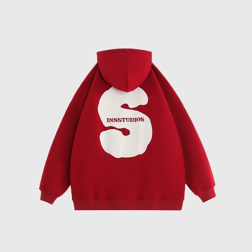 INSstudios Ретро замшевая трехмерная утепленная толстовка для влюбленных, толстовка с капюшоном, с печатью вашего логотипа