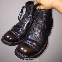 (MAD MAX)SPOT WHITES BOOTS TOOLING BOOTS WHITE HORWEEN TEA CORE LEATHER BOOTS