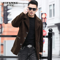 Haining leather hair one male fur leather lamb cashmere coat double-sided suit collar coat thick in winter
