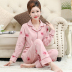 Trung niên mùa xuân pajama cô gái và mùa thu cotton dài tay áo mùa thu nữ trung niên mẹ womens mùa thu mất hai mảnh bộ. 