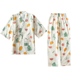 Womens đồ ngủ cotton mùa xuân và mùa thu bông đôi gạc tay áo dép dép phù hợp với Nhật Bản kimono mỏng. 