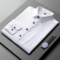Fall white shirt male long sleeve body-free mens business positive dress group tooling lining male silk slip anti-wrinkle