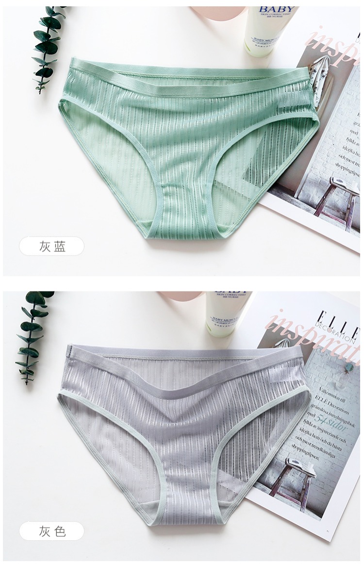 Sexy lưới trong suốt đồ lót nữ ren thấp eo nóng phụ nữ tóm tắt cô gái cô gái quần dưới mùa hè mỏng phần D - Giống cái quần chíp nữ đẹp