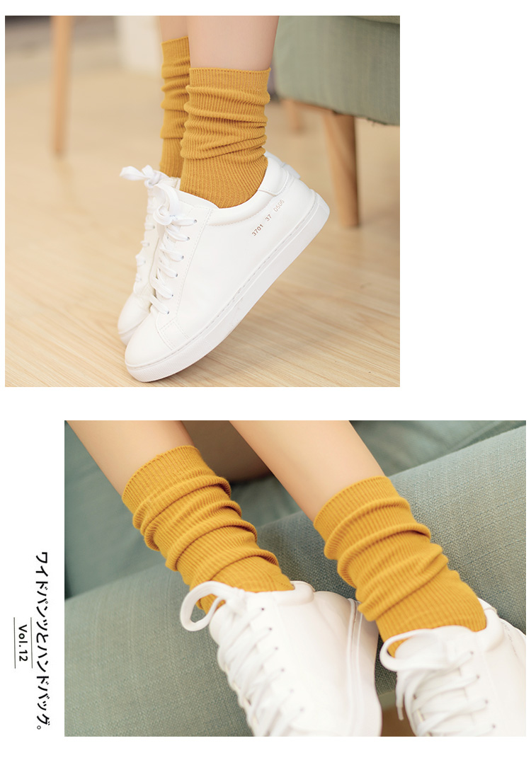 Vớ cotton kiểu retro Retro vớ nữ ống Phiên bản Hàn Quốc của phong cách học đường mùa xuân và mùa thu kiểu Nhật Bản vớ dọc kiểu vớ vớ tất cổ ngắn