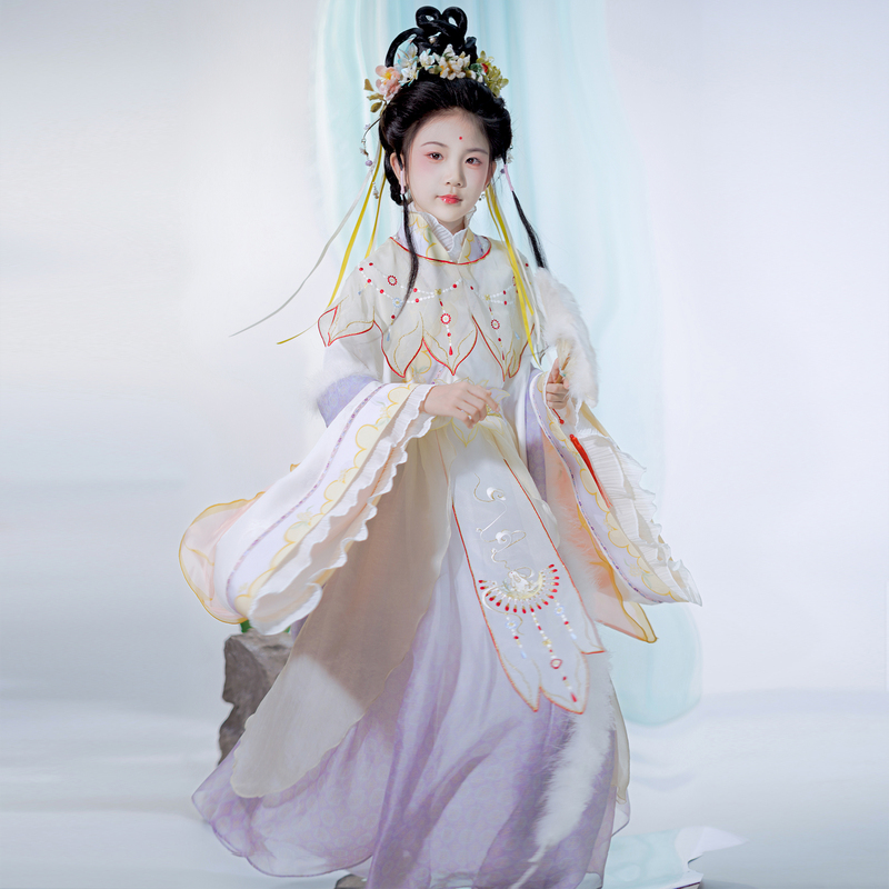 Luozhu Original Mid-Autumn Festival Ancient Style Girls' Hanfu Chang'E Costume Fairy Hanfu Ancient Costume Children's Fairy Hanfu Luozhu Original Mid-Autumn Festival Ancient Style Girls' Hanfu Chang'E Costume Fairy Hanfu Ancient Costume Children's Fairy Hanfu