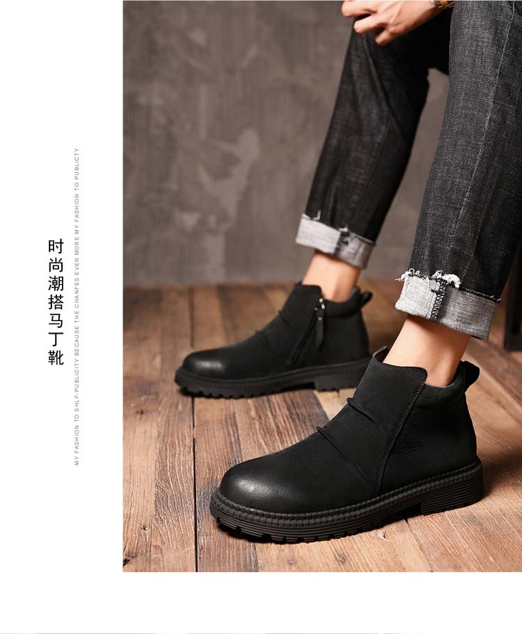 Giày da cao cổ Martin ủng nam cao cổ Anh Chelsea bốt tay áo giầy nam cao cổ