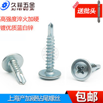 Large flat head cross drill tail nail Hua Si self-tapping self-drilling screw Hong Ting flat round head dovetail nail M4 2