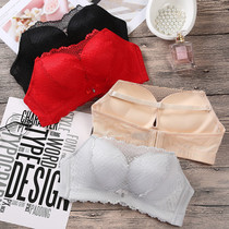 Strapless red bra non-slip gathering small chest thickened 6cm bra underwear lace invisible wedding yarn dress
