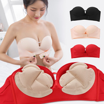 Strapless Bra Invisible Thin Chest Sexy Big Breasts gather on the top non-slip chest wrap summer beauty back wedding dress