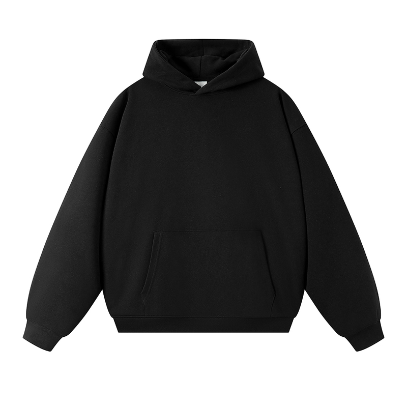 2025 Autumn/Winter T380 Trendy Heavyweight Solid Color Loose Casual Simple Pullover Hoodie
