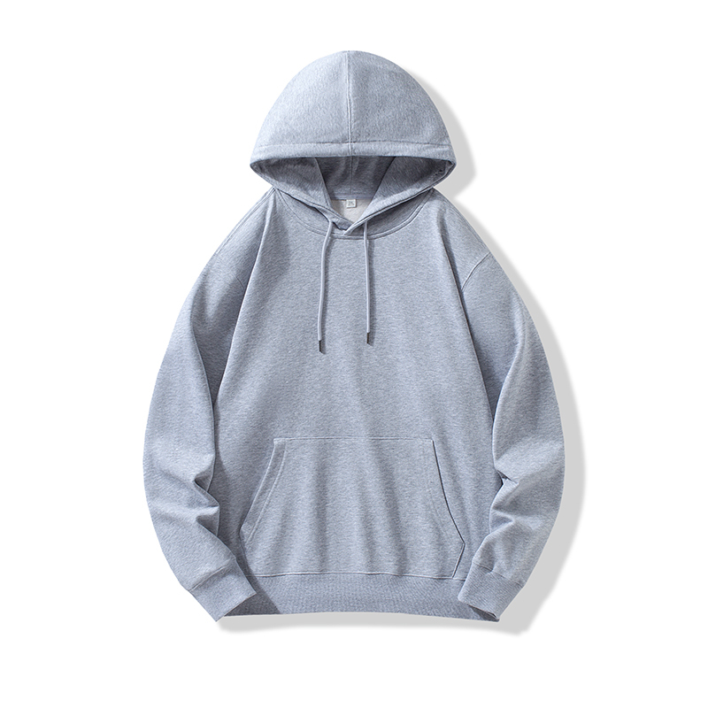 2025 Autumn/Winter 0003 Model 300g Terry Combed Cotton Simple Solid Color Slim-Fit Pullover Hooded Sweatshirt