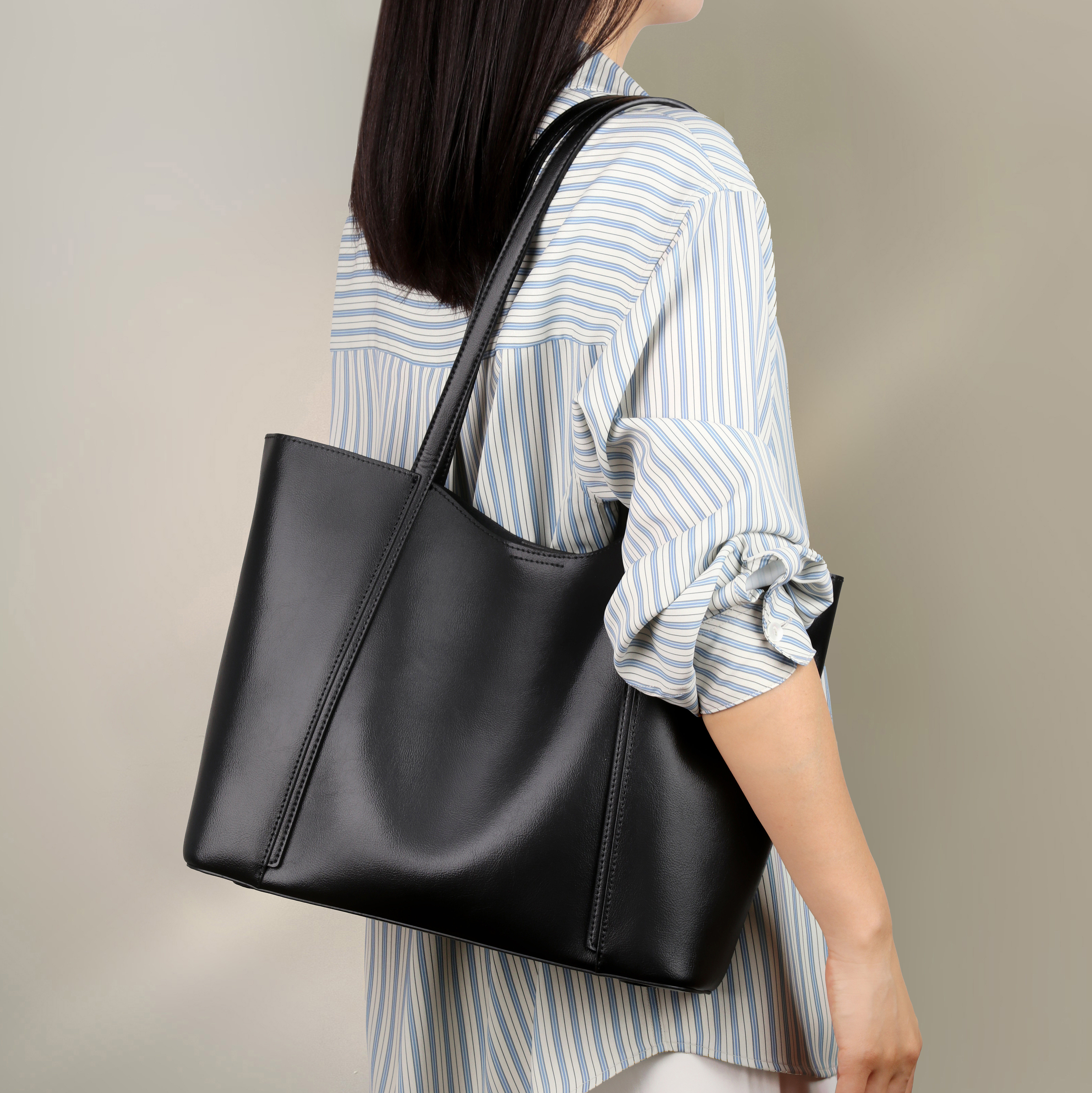 CALYPSO Genuine Leather Tote Bag for Women, 2026 Large-Capacity Work Commuter Laptop Shoulder Handbag - Thumbnail 3