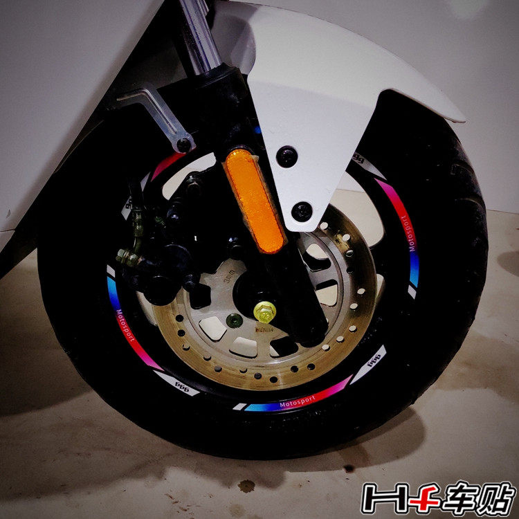 hf car stickers calf n1s u m2 mqi2 electric motorcycle full circle color 12-inch wheel stickers waterproof sun protection