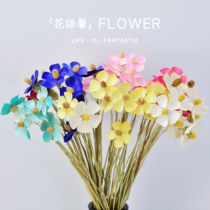 Net red dried flowers diy materials violet dried flowers bouquet ins ornaments Living room home decoration Phalaenopsis small fresh