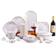 Bộ bát đĩa bát cơm gia đình Trung Quốc bát cơm sâu đĩa bát đĩa bát bát bộ đồ ăn bằng gốm bát đĩa đẹp Đồ ăn tối