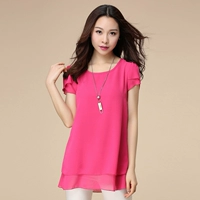 Шифоновая длинная летняя одежда для матери, большой размер, короткий рукав, с рукавом, свободный крой