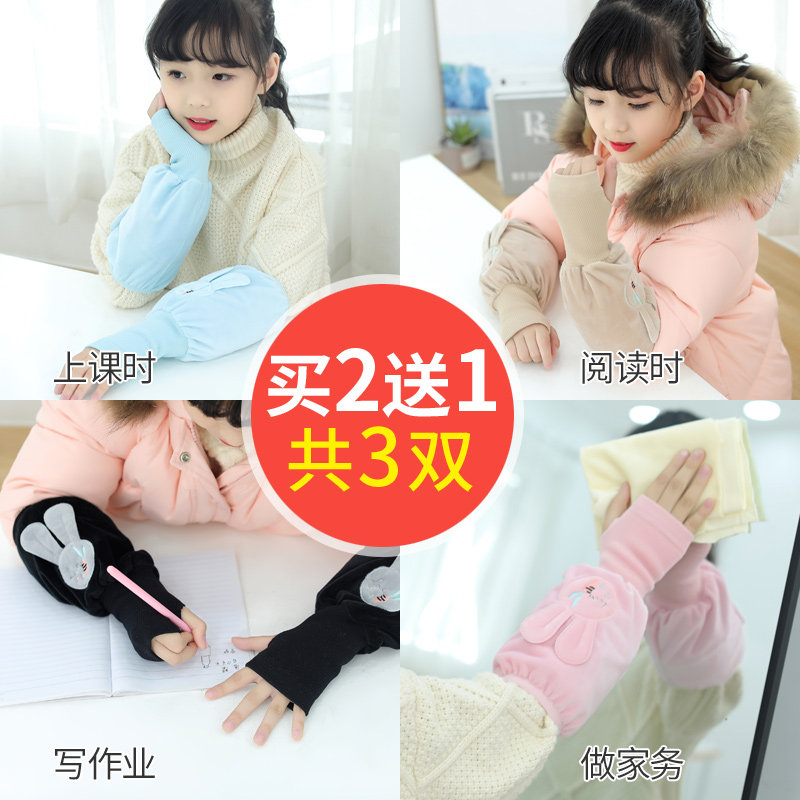 Children's gloves winter warm plus fleece thick cute girls kids autumn winter baby boys girls elementary school students winter