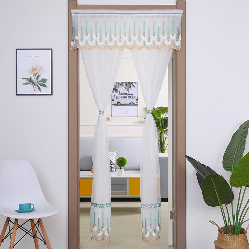 Four seasons double-open home door curtain fabric bedroom lace anti-mosquito sand curtain kitchen bathroom partition curtain decorative curtain