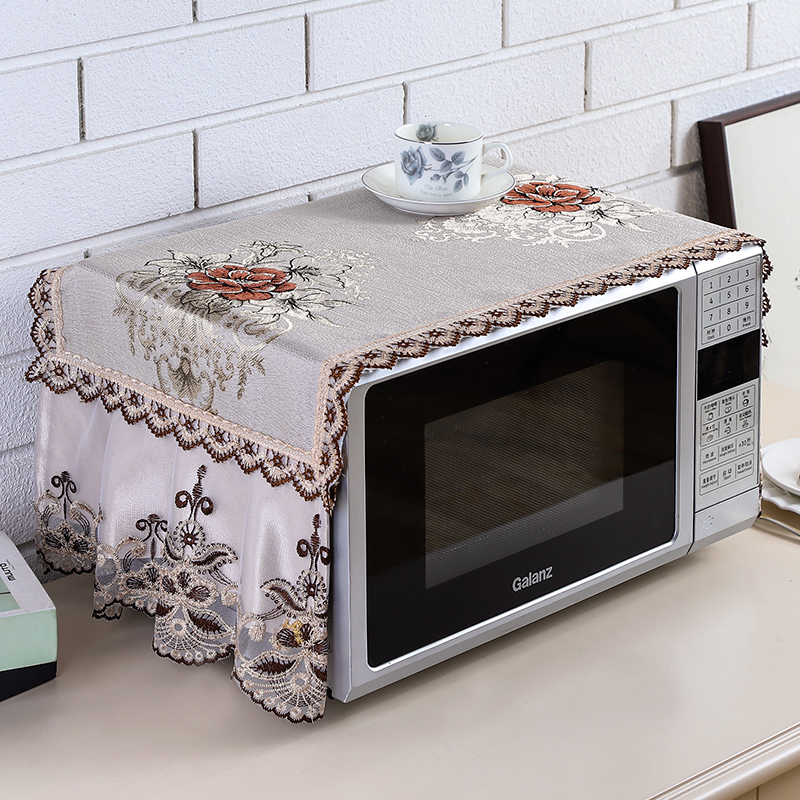 Microwave oven oilproof dust cover European style kitchen lace lace oven cover household storage multi-use waterproof cover towel