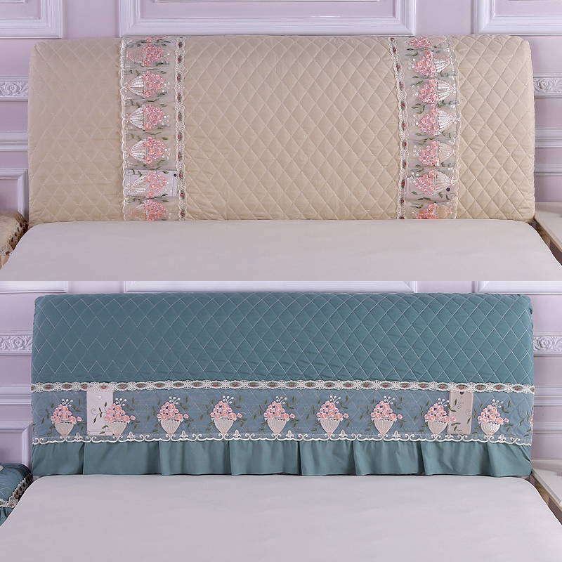 Headboard headliner headboard cover dust cover 1 5m bed 1 8m bed minimalist clips cotton unwashed and soft bag European-style solid wood protective sleeve