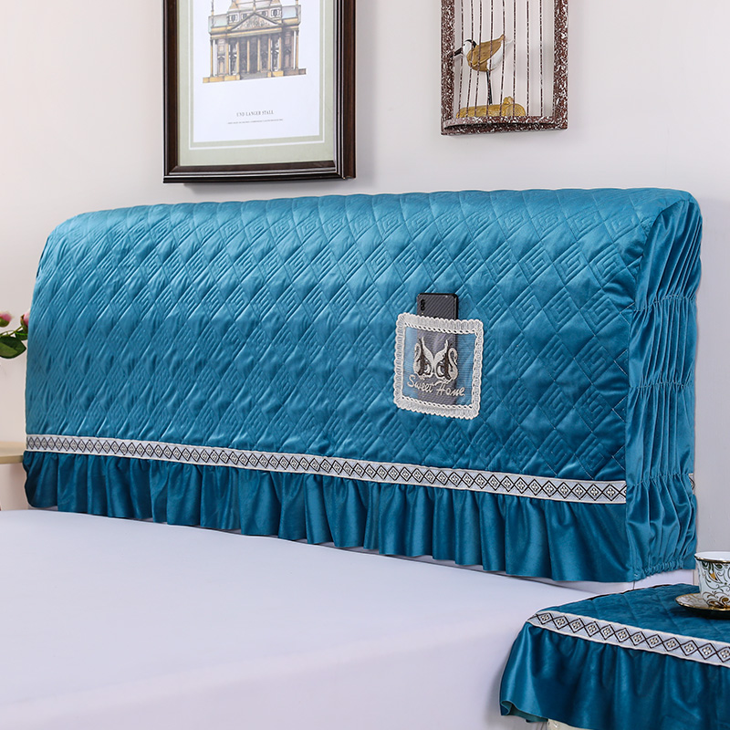 Bed - head cover Simple modern all - inclusive European arc - shaped solid wooden cloth beds protective suite cover