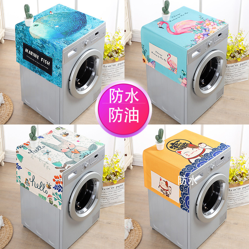 cotton linen drum washing machine waterproof bed head cabinet cover cloth universal cover towels single door fridge cover microwave cloth