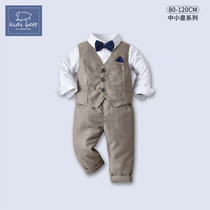 2021 birthday autumn winter clothes baby boys gentleman dress vest set 0-1 year