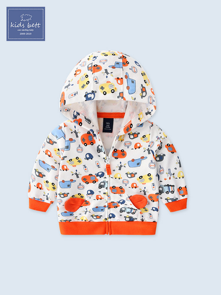 Baby spring coat 2021 new spring boys cute hooded sweatshirt baby clothes children spring and autumn wear