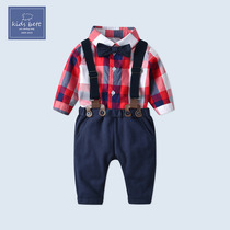 Baby autumn and winter set Boys spring clothes baby gentleman suit with two sets of birthday 100 days one year old dress
