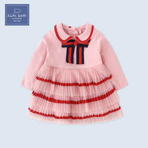 Childrens clothing autumn and winter dress female baby foreign atmosphere 100 days birthday party baby princess skirt 0-3 years old