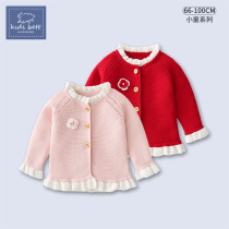 Baby girl knitted cardigan baby autumn winter sweater childrens coat thread coat 2021 New style Princess year old