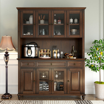 American Solid Wood Wine Cabinet Modern Minima Dining Side Cabinet Lockers Living-room Double Leaning Wall Dining Room Combined Containing Cupboard