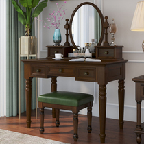 American countryside pure solid wood dresser Bedroom Makeup Desk Brief Modern Small Family Style Makeup Table White Waxy Wood Furniture