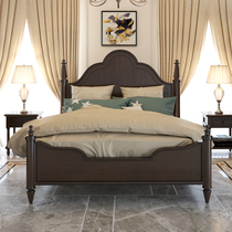 American Countryside Pure Solid Wood Bed 1 5 m Double beds Wedding bed 1 8 Master bedroom with large bed white wax wood minimalist style furniture