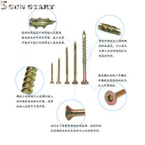 SUN START countersunk head plum blossom groove wood screw heavy fiber board nail self-tapping wood screw M4-M5
