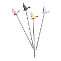 不锈钢大雁灰雁鸡尾酒酒针酒签大雁水果签马天尼签橄榄针酒具杯饰