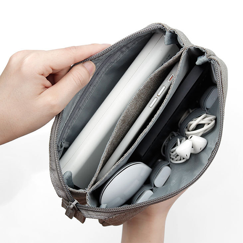 Waterproof portable travel mobile phone charging brain treasure mobile power data cable package large capacity headphone line protection