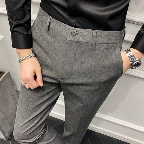 Пиджак классического кроя для отдыха, штаны, мужской осенний костюм, изысканный стиль, облегающий крой