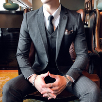 Stripe suit suit men Korean version of slim business casual jacket youth British style handsome trend small suit men