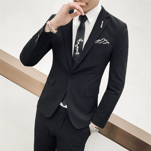 Мужской комплект, демисезонное свадебное платье в английском стиле, костюм для отдыха, в британском стиле, в корейском стиле, облегающий крой