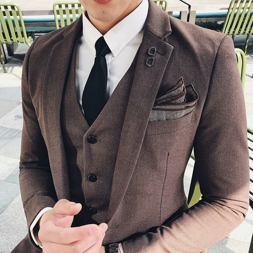 Мужской комплект, пиджак классического кроя, свадебное платье в английском стиле для отдыха, в корейском стиле, в британском стиле