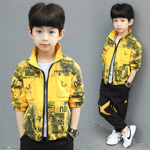 Boys coat autumn clothes 2021 new foreign-style childrens middle-aged child jacket autumn assault jacket coat sports childrens clothing