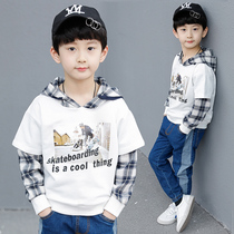 Boys autumn clothes children 2021 Spring and Autumn new children Boy pullover long sleeve jacket sports clothes