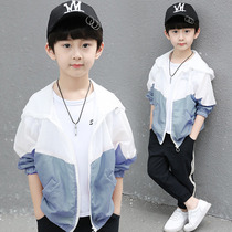 Boys Summer Sunscreen Clothes 2021 New style Boys Air-conditioned Shirt Childrens Light and Breathable Skin Clothes Tide