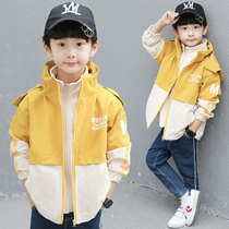 Boys autumn coat 2021 autumn and winter new medium and large childrens foreign style Padded cashmere jacket three-in-one tide