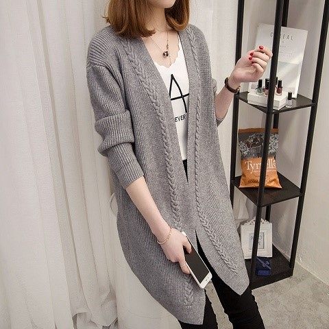 Sweater coat spring and autumn 2021 Korean style loose knitted