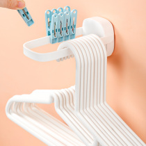 Triangle hanger storage rack household balcony small multifunctional drying rack drying clip folding wall finishing adhesive hook